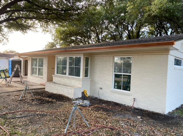 Copper Gutters installed in Texas