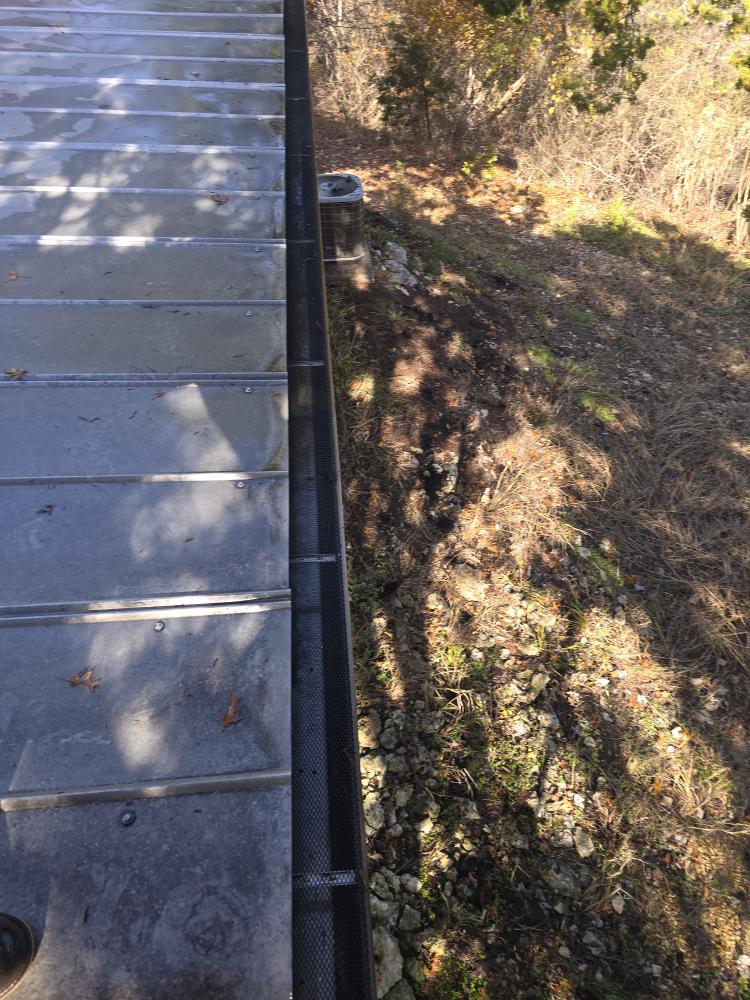 Cleaned gutter with leaf guard